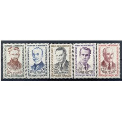 France 1960 - Y & T n. 1248/52 - Heroes of the Resistance (Michel n. 1296/1300)