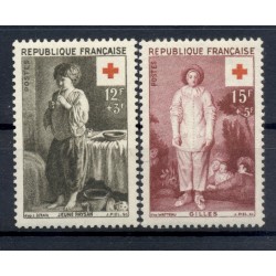 France 1956 - Y & T n. 1089/90 - For the benefit of the Red Cross (Michel n. 1117/18)