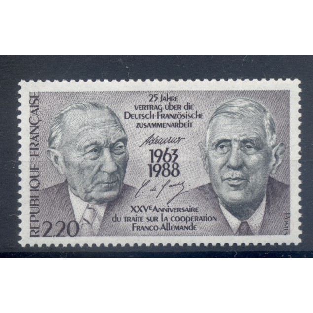 France 1988 - Y & T  n. 2501 - Traité sur la coopération franco-allemande (Michel n. 2636)