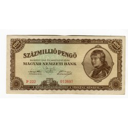 HONGRIE - National Bank Inflationary Era 1946 - 100.000.000 Pengo