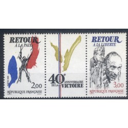 Francia  1985 - Y & T n. T2369A - 40° anniversario della Vittoria (Michel n. 2499/2500)