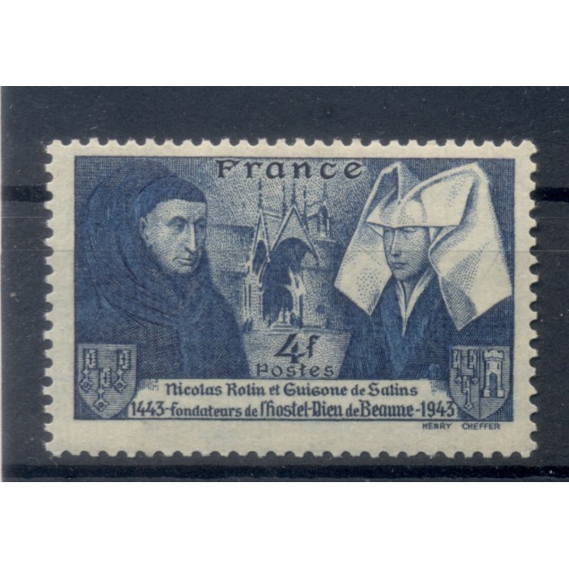 France 1943 - Y & T  n. 583 - Hôtel-Dieu de Beaune (Michel n. 596 a)