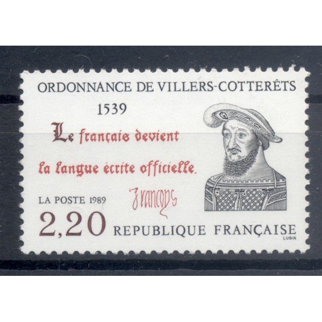 Francia  1989 - Y & T n. 2609 - Ordinanza di Villers-Cotterêts (Michel n. 2746)