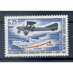 France 1968 - Y & T n. 1565 - Première liaison postale régulière par avion (Michel n. 1632)