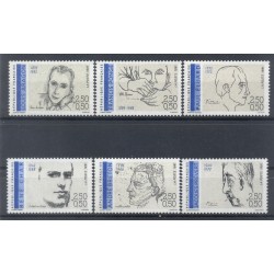 France 1991 - Y & T  n. 2681/86 - Personnages célèbres (Michel n. 2819/24 C)