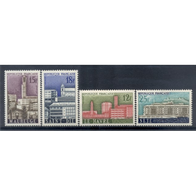 France 1958 - Y & T  n. 1152/55 - Villes reconstruites (Michel n. 1188/91)