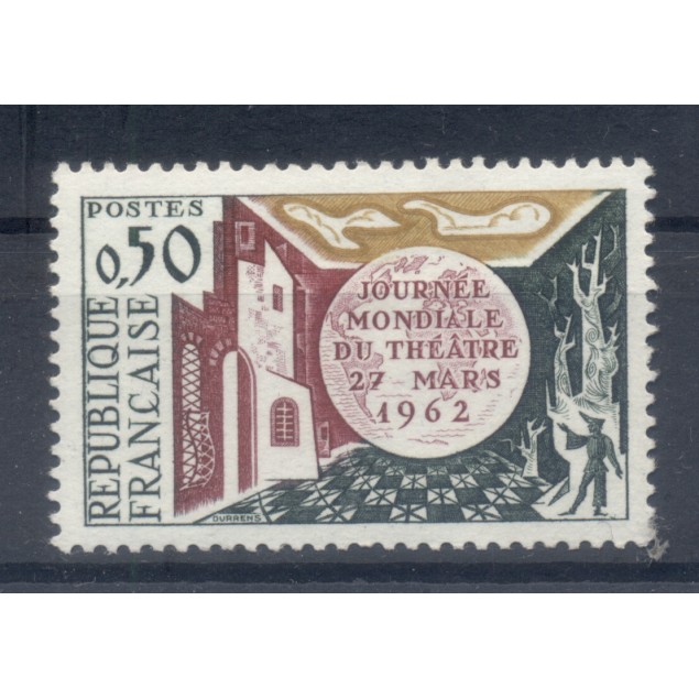 France 1962 - Y & T  n. 1334 - Journée mondiale du théâtre (Michel n. 1387)