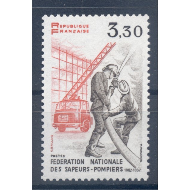 France 1982 - Y & T n. 2233 - Fédération nationale des sapeurs-pompiers (Michel n. 2352)