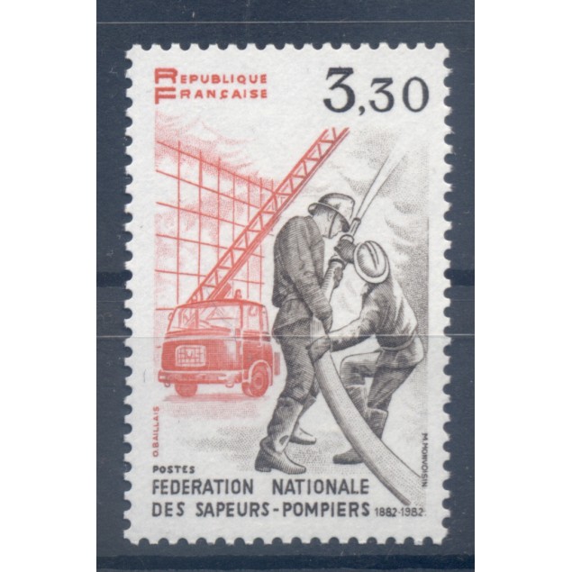 France 1982 - Y & T n. 2233 - National Federation of Firefighters (Michel n. 2352)