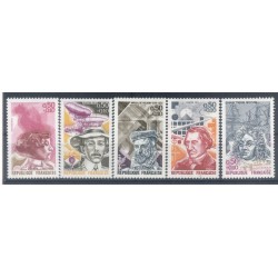 Francia  1973 - Y & T n. 1744/48 - Personaggi famosi (Michel n. 1822-29-34-37-41)
