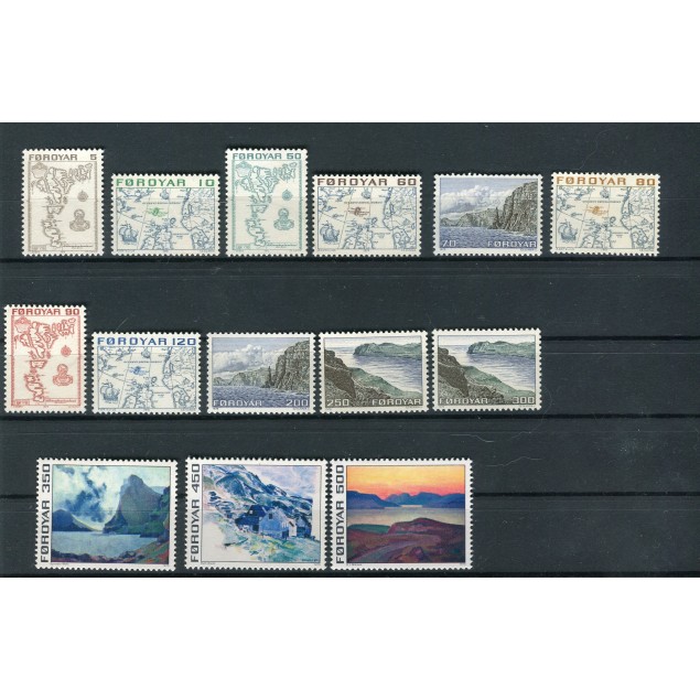 Îles Féroé 1975 - Mi. n. 7/20 - Cartes et Tableaux