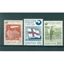 BATEAU & DRAPEAU - BOAT & FLAG FAROE ISLANDS 1976 Regional Mail Service