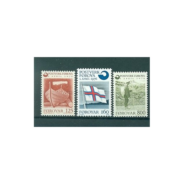 BATEAU & DRAPEAU - BOAT & FLAG FAROE ISLANDS 1976 Regional Mail Service