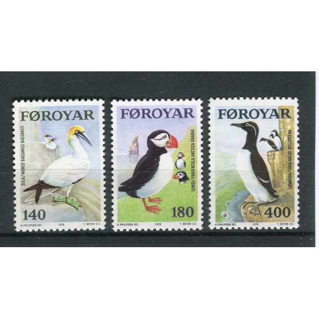 Faroe Islands 1978 - Mi. n. 36/38 - Birds