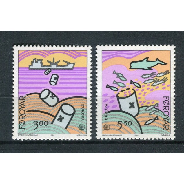 Isole Feroe 1986 - Mi. n. 134/135 - EUROPA CEPT Protezione dell'ambiente