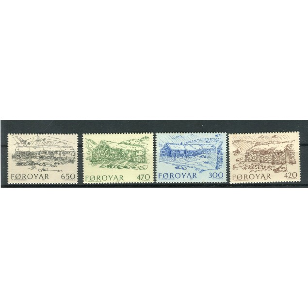 Faroe Islands 1987 - Mi. n. 145/148 - Stone Houses