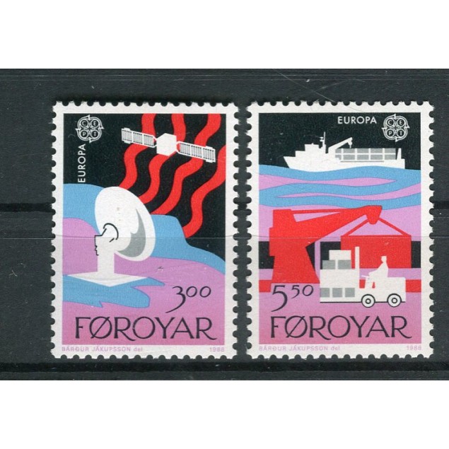 Îles Féroé 1988 - Mi. n. 166/167 - EUROPA CEPT Transport & Communication