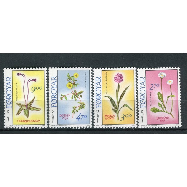 Îles Féroé 1988 - Mi. n. 162/165 - Fleurs