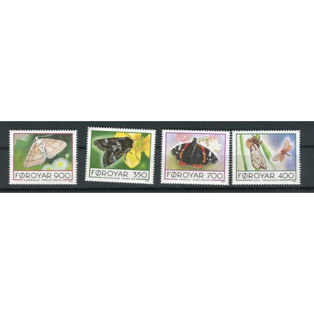 Faroe Islands 1993 - Mi. n. 252/255 - Butterflies