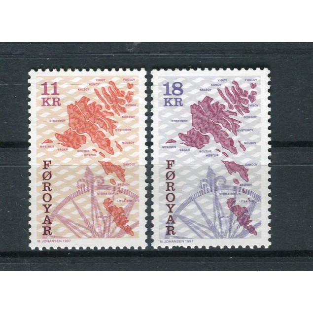 Îles Féroé 1997 - Mi. n. 320/321 - Carte