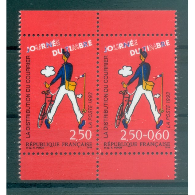 France 1993 - Y & T  n. P2793A - Journée du Timbre (Michel n. 2939/40 x)