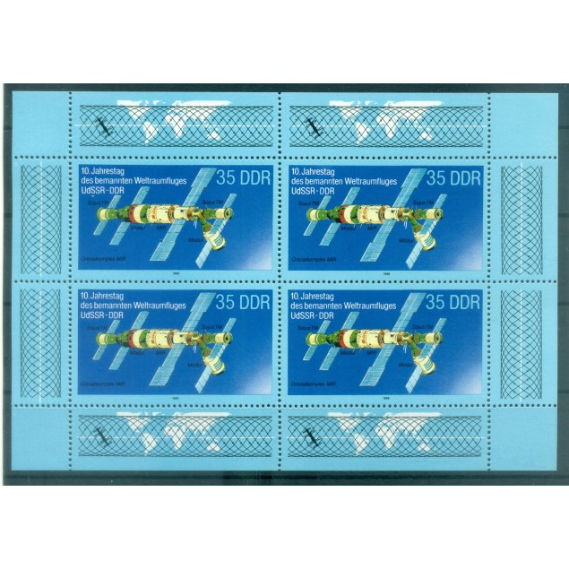 Allemagne - RDA 1988 - Y & T n. 2783/85 - Vol spatial conjoint RDA - URSS  (Michel n. 3190/92)