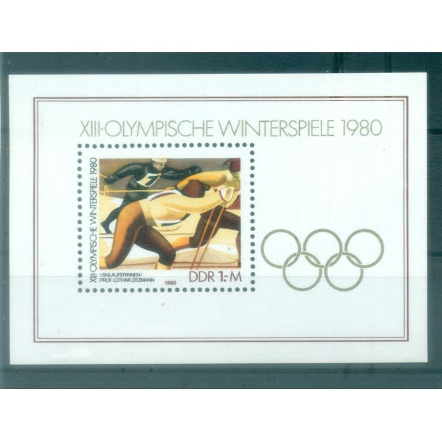 Germania - RDT 1980 - Y& T foglietto n. 55 - Olimpiadi invernali (Michel foglietto n. 57)