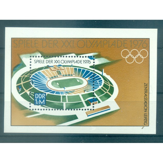 Allemagne - RDA 1976 - Y & T feuillet n. 41 - Jeux olympiques de Montreal (Michel feuillet n. 46)