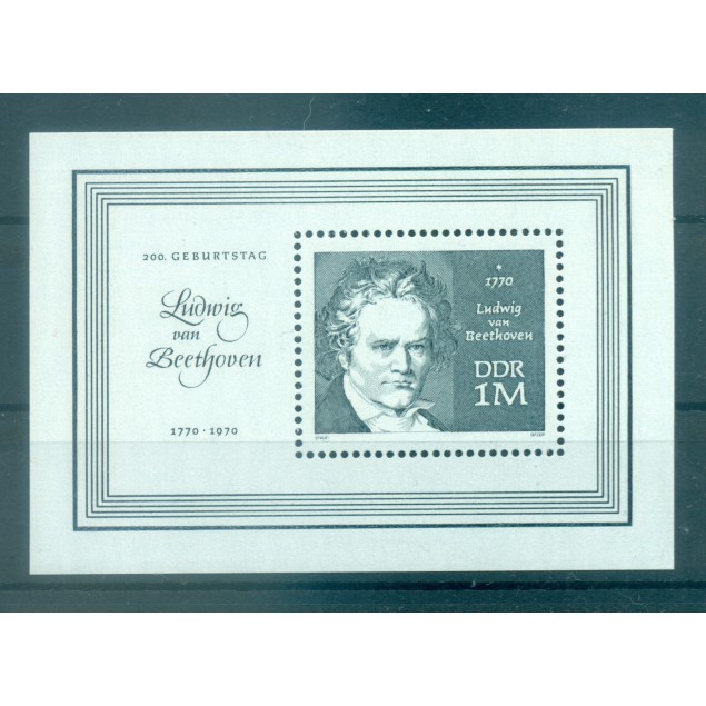 Allemagne - RDA 1970 - Y & T feuillet n. 28 - Ludwig van Beethoven (Michel feuillet n. 33)