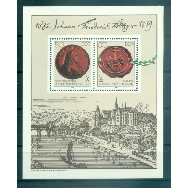 Allemagne - RDA 1982 - Y & T feuillet n. 63 - Johann Friedrich Böttger (Michel feuillet n. 65)