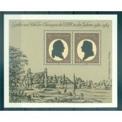 Allemagne - RDA 1982 - Y & T feuillet n. 64 - Johann Wolfgang von Goethe et Friedrich Schiller (Michel feuillet n. 66)