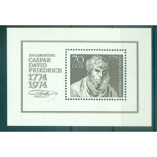 Allemagne - RDA 1974 - Y & T feuillet n. 35 - Gaspar David Friedrich (Michel feuillet n. 40)