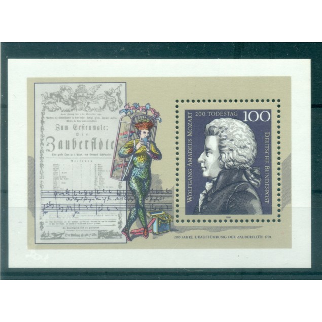 Allemagne  1991 - Michel feuillet n. 26 - Wolfgang Amadeus Mozart (Y & T n. 25)