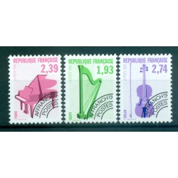 France 1990 - Y & T  n. 210/12 préoblitérés - Les instruments de musique (Michel n. 2808/10)