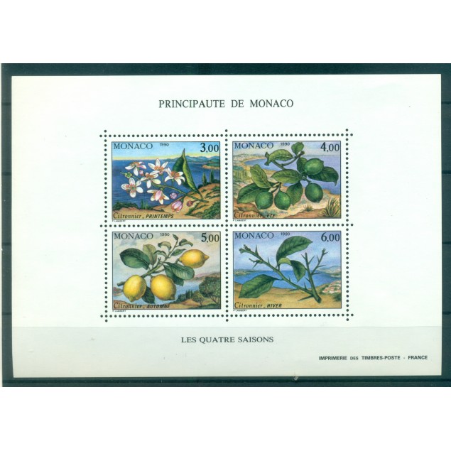 Monaco 1990 - Y & T sheet n. 51 - Lemon tree's four seasons (Michel sheet n. 49)