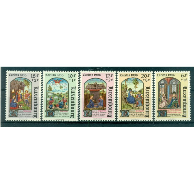 Luxembourg 1986 - Y & T n. 1113/17 - Caritas (Michel n. 1163/67)