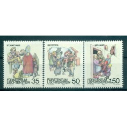 Liechtenstein 1990 - Y & T n. 949/51 - Coutumes hivernales (Michel n. 1008/10)