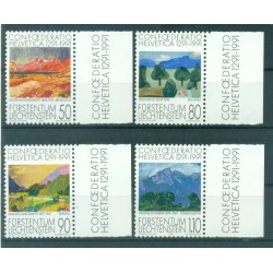 Liechtenstein 1991 - Y & T n. 957/60 - Confédération helvétique (Michel n. 1016/19)