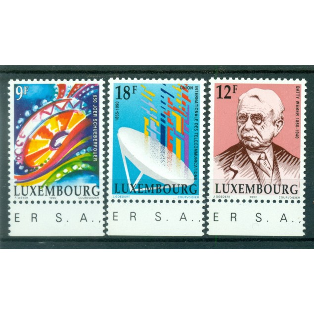 Lussemburgo 1990 - Y & T n. 1190/92 - Serie commemorativa (Michel n. 1240/42)