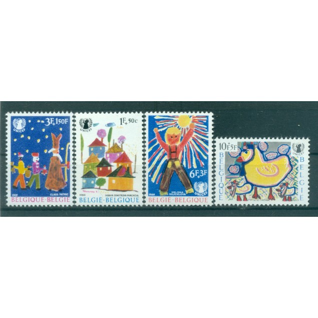 Belgique 1969 - Y & T n. 1492/95 - Dessins d'enfants (Michel n. 1551/54)