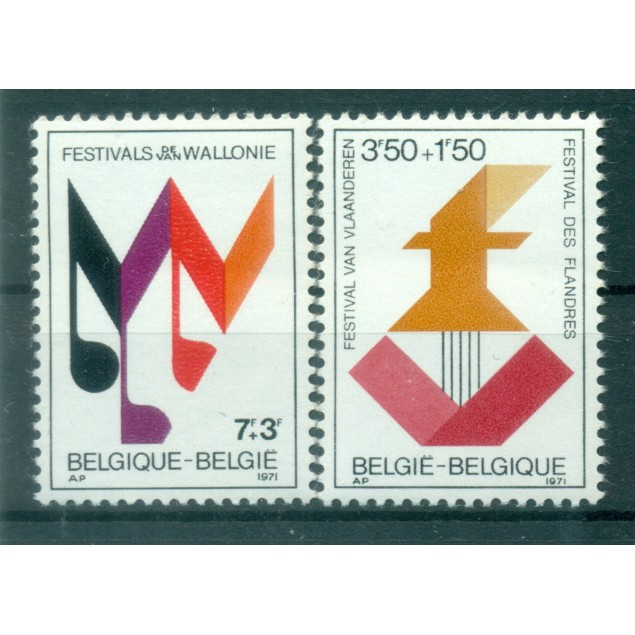 Belgique  1971 - Y & T n. 1599/1600 - Festivals des Flandres et de Wallonie (Michel n. 1651/52)