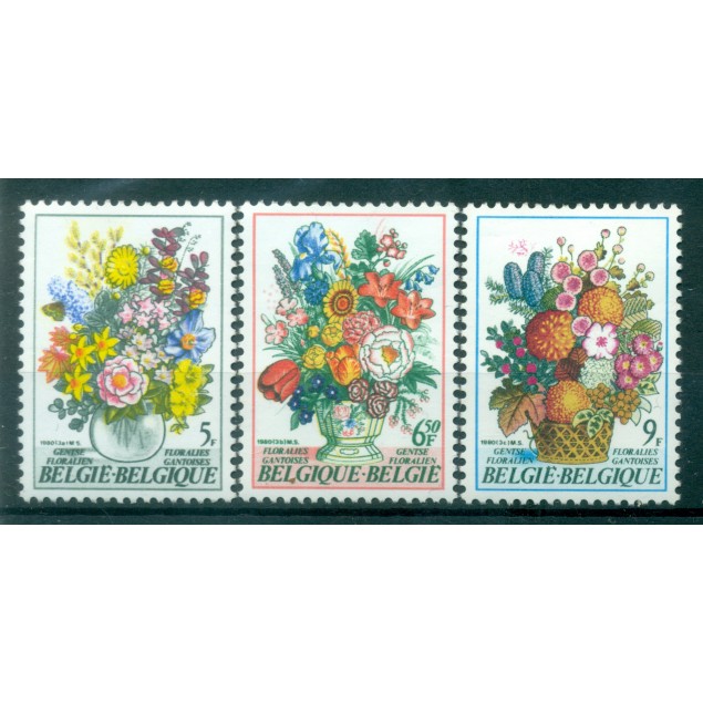 Belgio 1980 - Y & T n. 1965/67 - Esposizione floreale di Gand (Michel n. 2017/19)