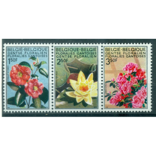 Belgio 1970 - Y & T  n. 1523/25A - Esposizione floreale di Gand (Michel n. 1580/82 II)