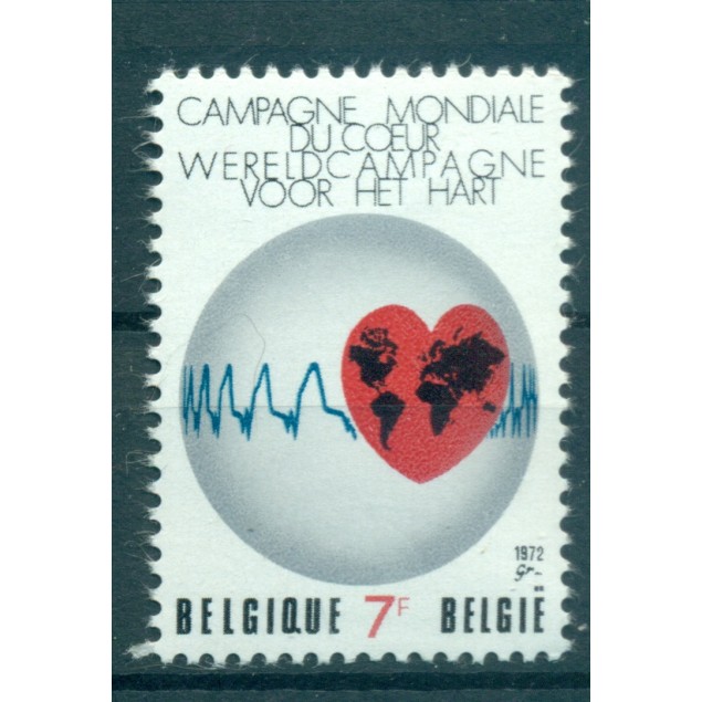 Belgique 1972 - Y & T n. 1619 - Campagne mondiale du Coeur (Michel n. 1675)
