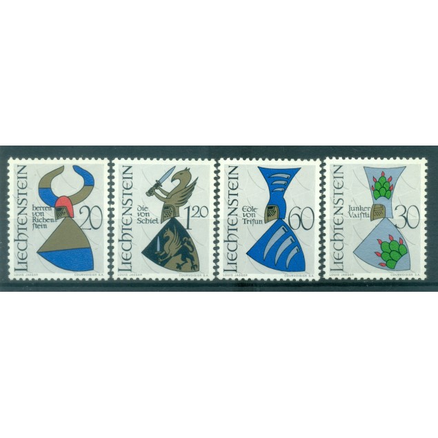 Liechtenstein 1966 - Y & T n. 413/16 - Coats of arms (Michel n. 465/68)