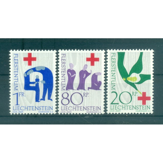 Liechtenstein 1963 - Y & T n. 378/80 - Croce Rossa Internazionale (Michel n. 428/30)
