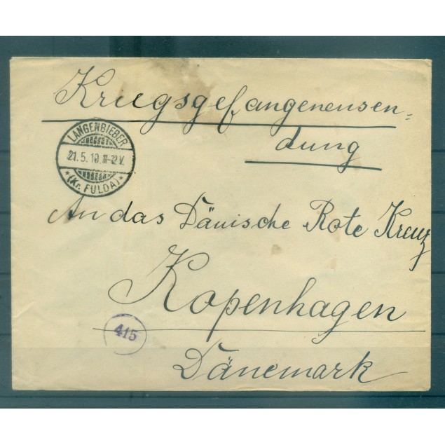 Allemagne 1919 - Correspondance prisonniers de guerre - Langenbieber