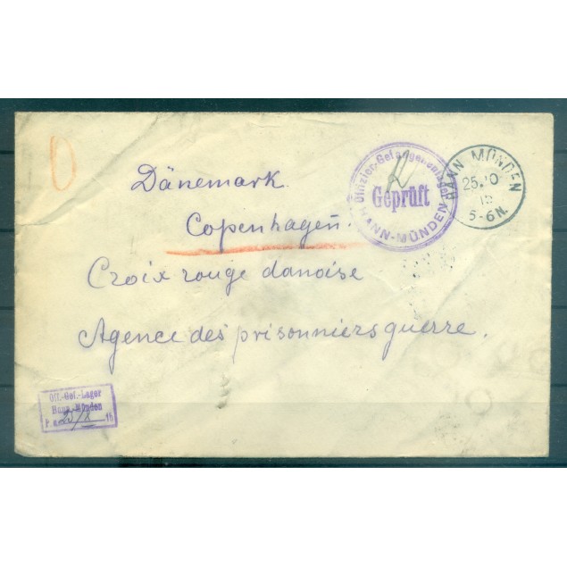 Allemagne 1915 - Correspondance prisonniers de guerre - Camp de Hann. Münden