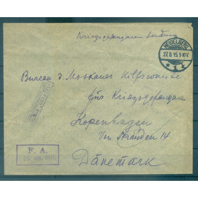 Allemagne 1915 - Correspondance prisonniers de guerre - Camp d'Heidelberg