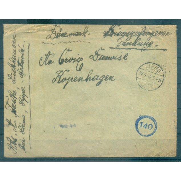 Allemagne 1919 - Correspondance prisonniers de guerre - Lieme